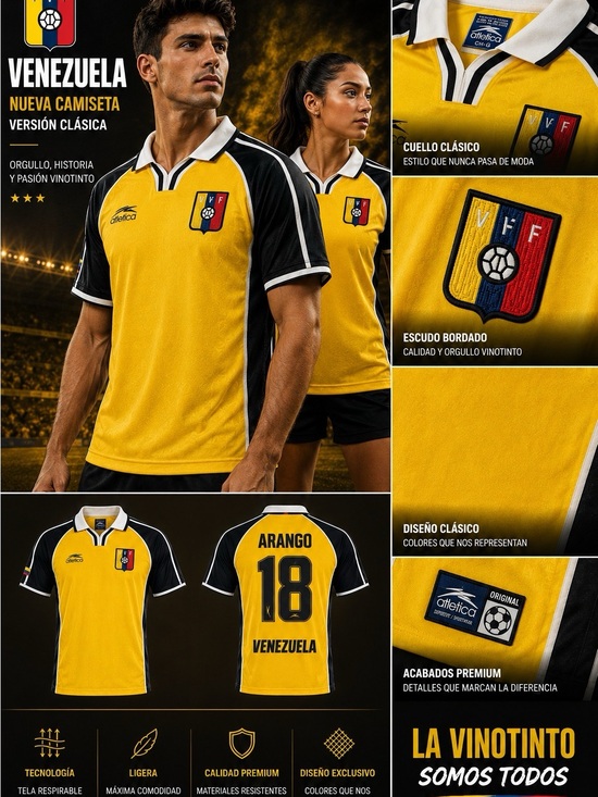 adidas Other - adidas Women's Venezuela Yellow and Black Soccer Jersey